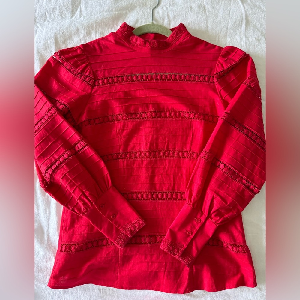 Red stunning elegant blouse